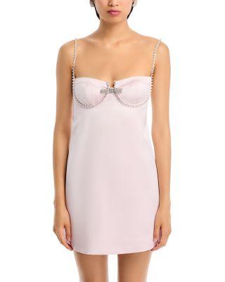 Satin Diamante Mini Dress Product Image