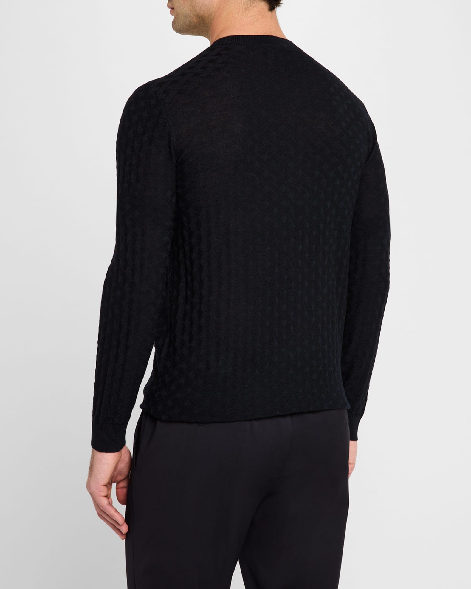Men's Merino Wool Basketweave Crewneck Sweater Product Image