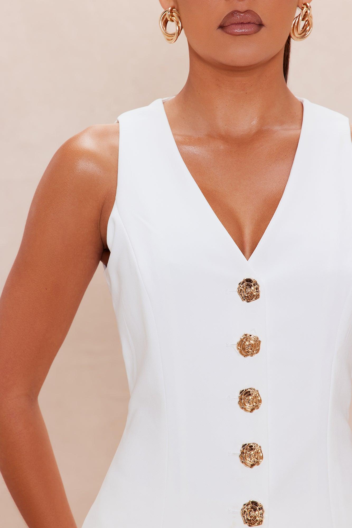 Angelina Vest Suit Set - White Female Product Image