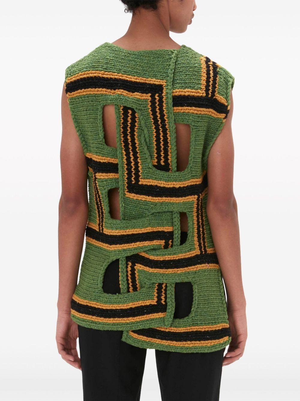 interwoven striped wool vest Product Image