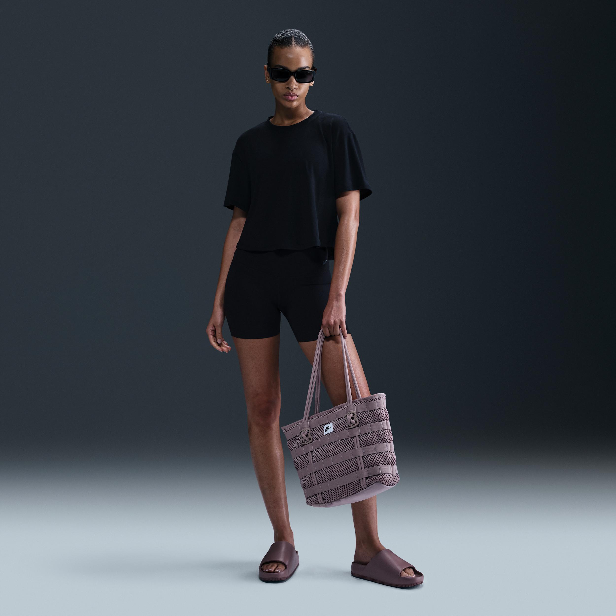 Nike Womens One Relaxed Dri-FIT Cropped Short-Sleeve Top | HJ1065-478 Product Image