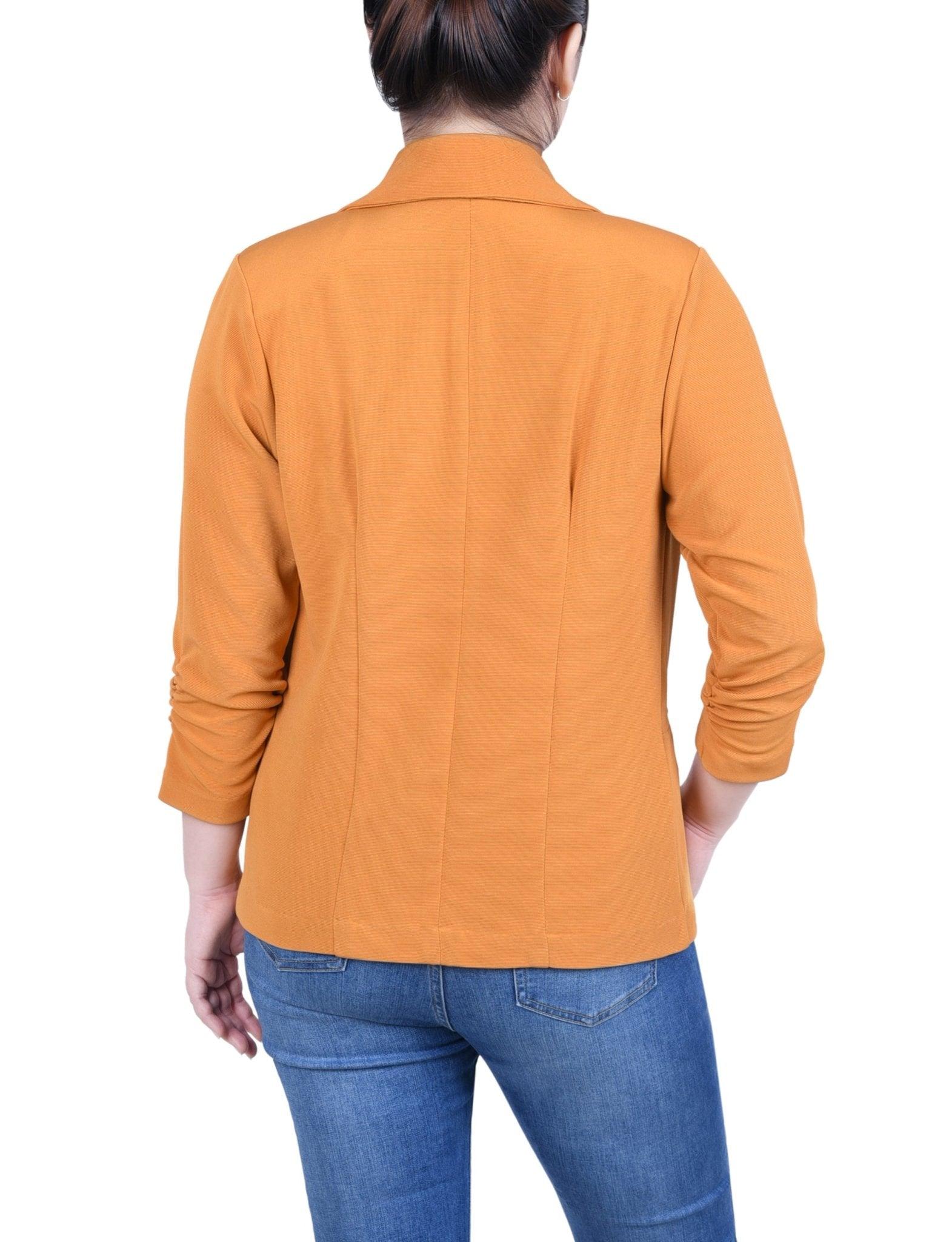 Black Long Sleeve Scuba Crepe Jacket Product Image