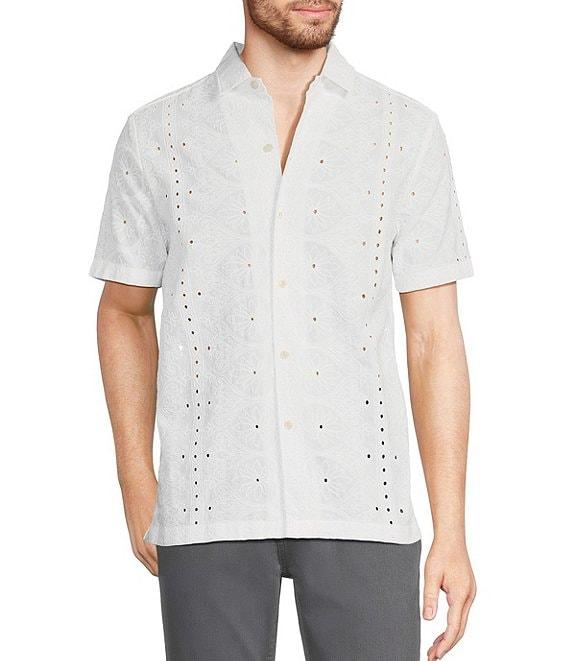 Murano Shape of Water Collection Slim Fit Short Sleeve Woven Shirt Product Image