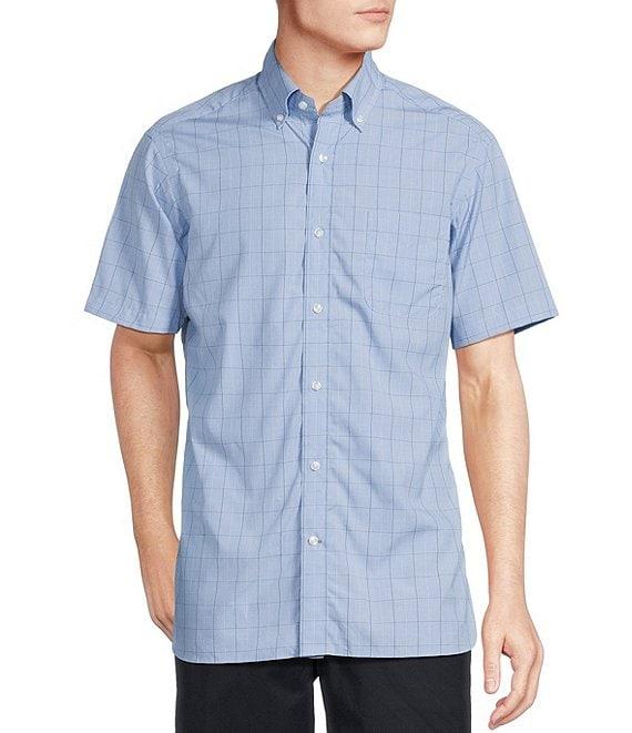 Daniel Cremieux Signature Label Short Sleeve Button Down Poplin Windowpane Woven Shirt Product Image
