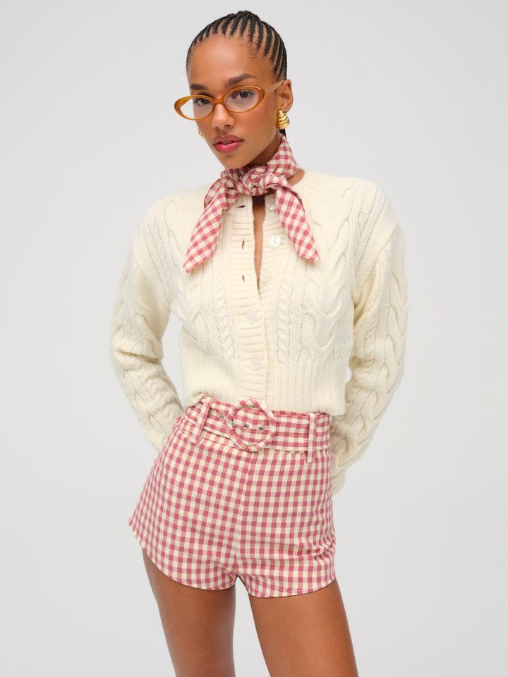 Camille Cable Knit Cardigan — Cream Product Image