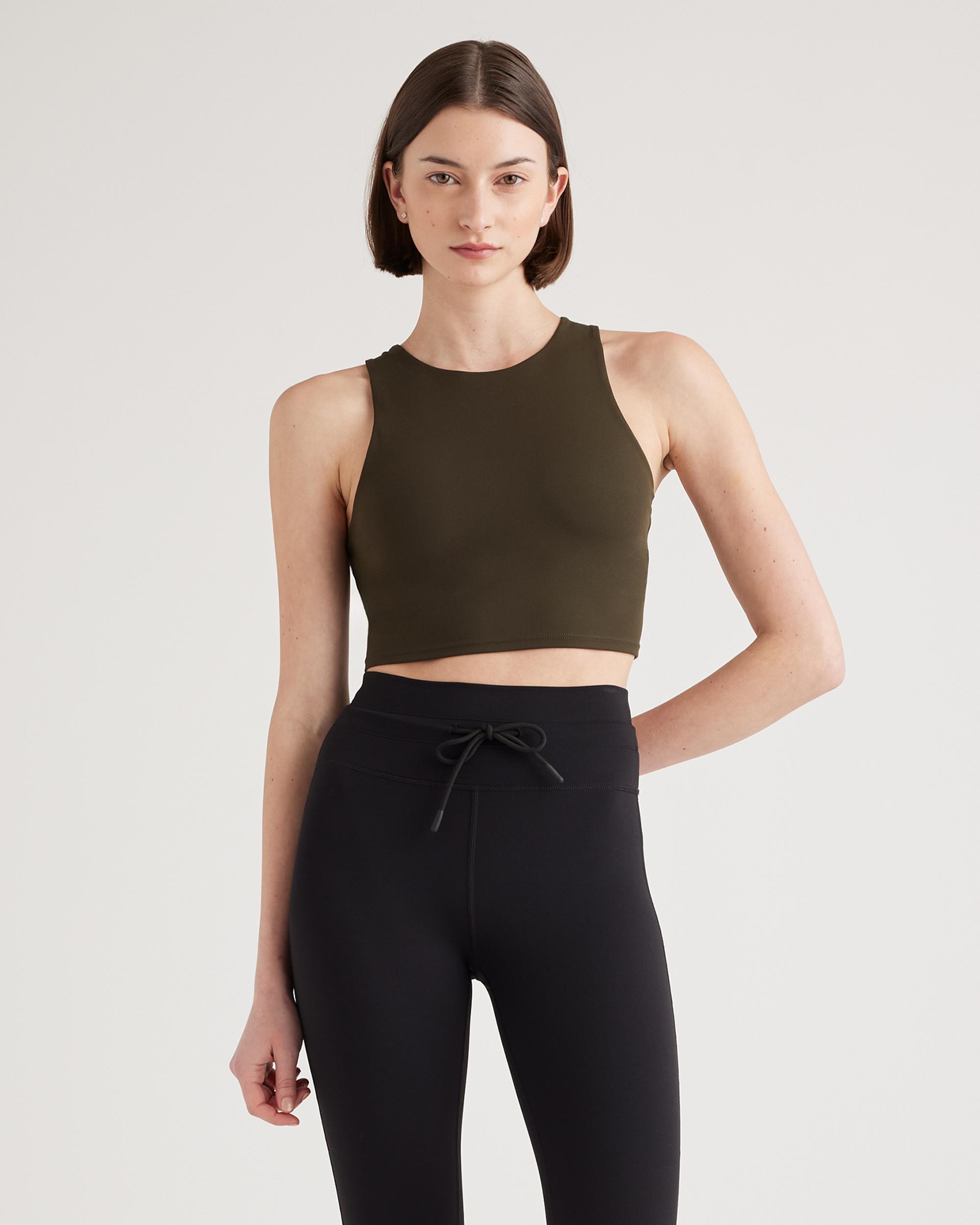 Quince | Women's Ultra-Form High-Neck Cropped Tank Top Nylon/Spandex Product Image
