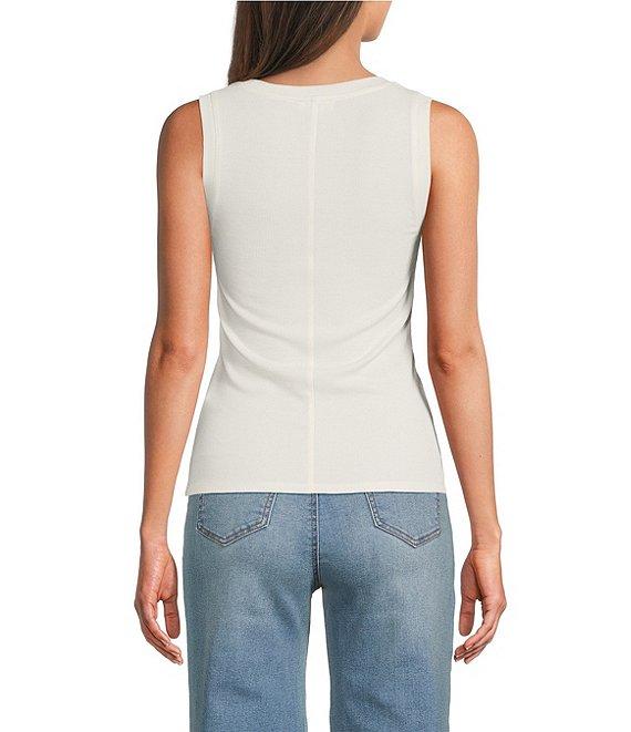 A Loves A Ribbed Knit Scoop Neck Sleeveless Tank Product Image