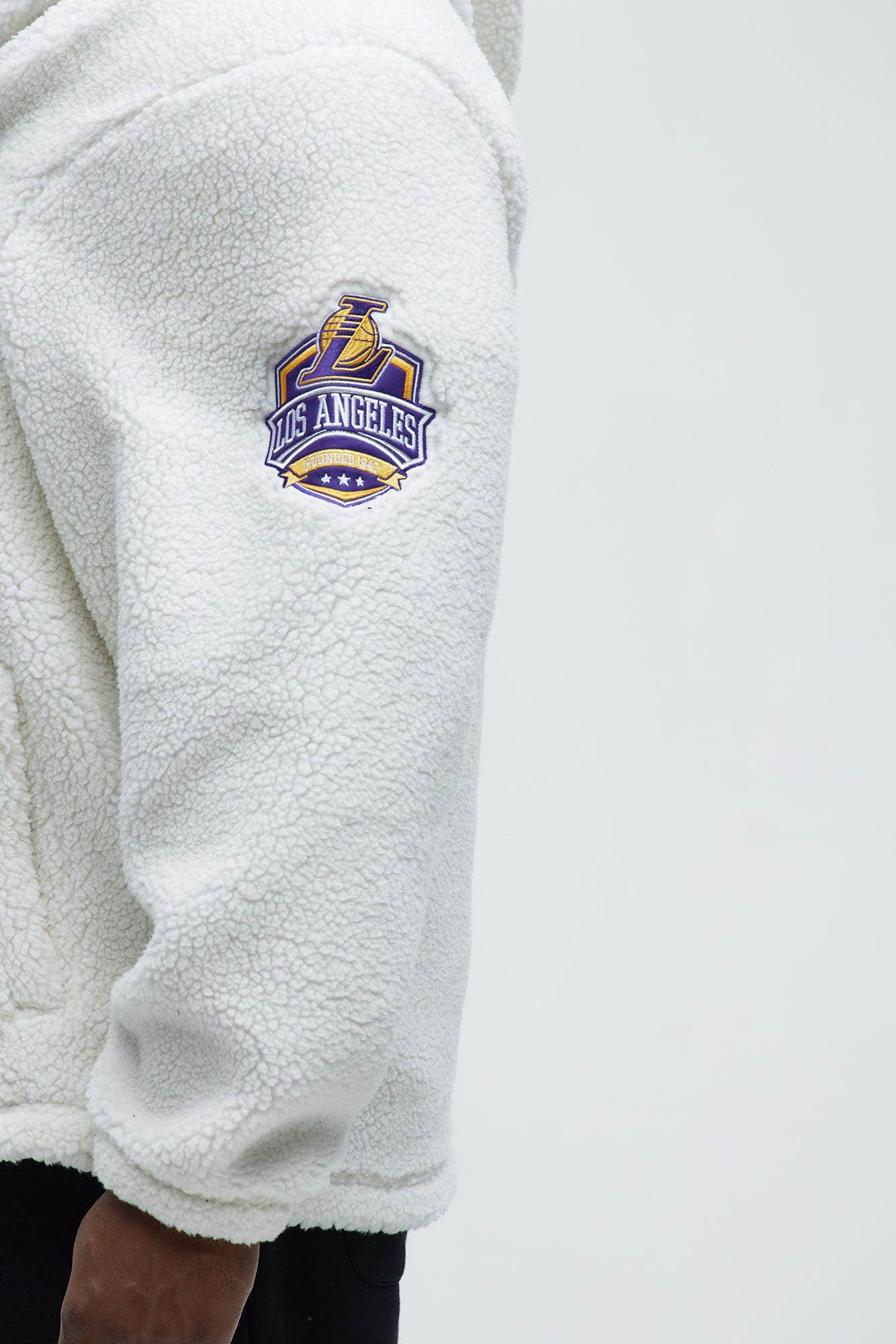 Lakers Sherpa Hoodie - White Product Image