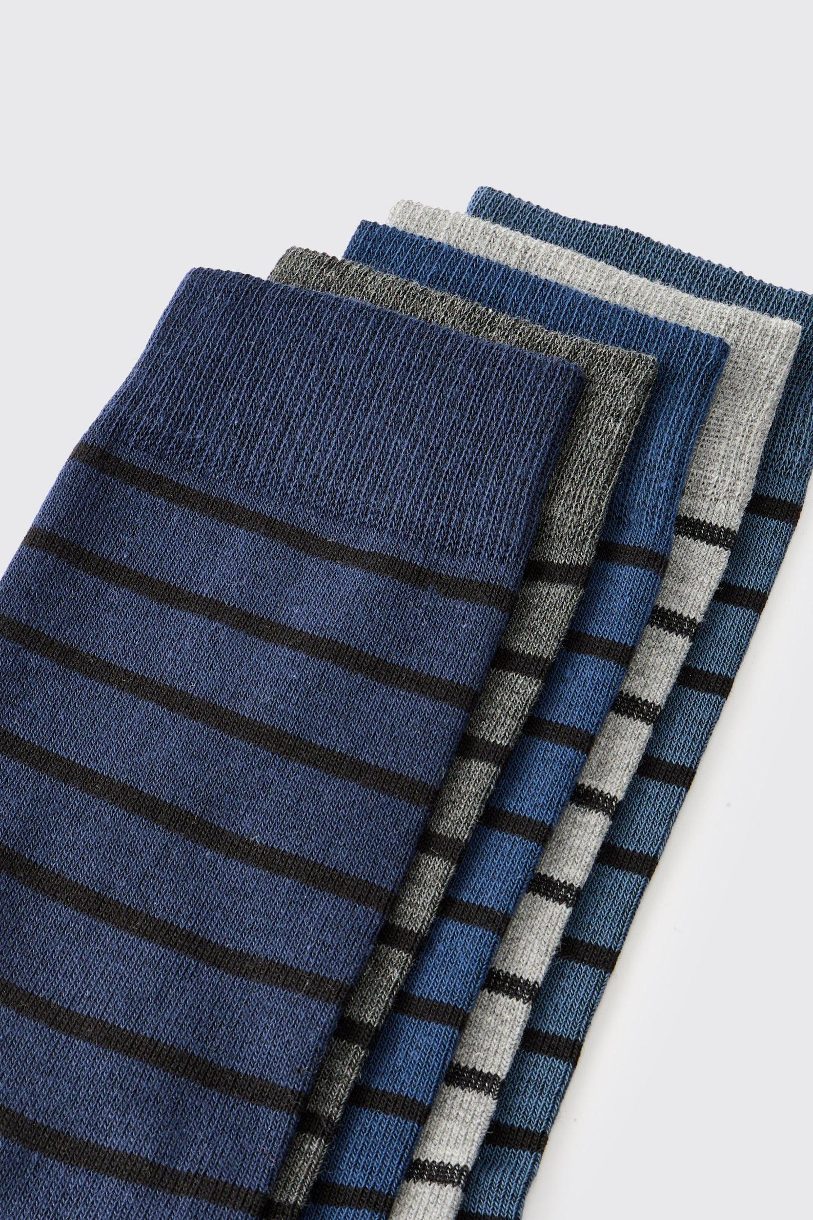 5 Pack Tonal Stripe Sports Socks | boohooMAN USA Product Image