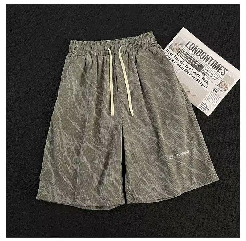 Drawstring Waist Lettering Sweat Shorts Product Image