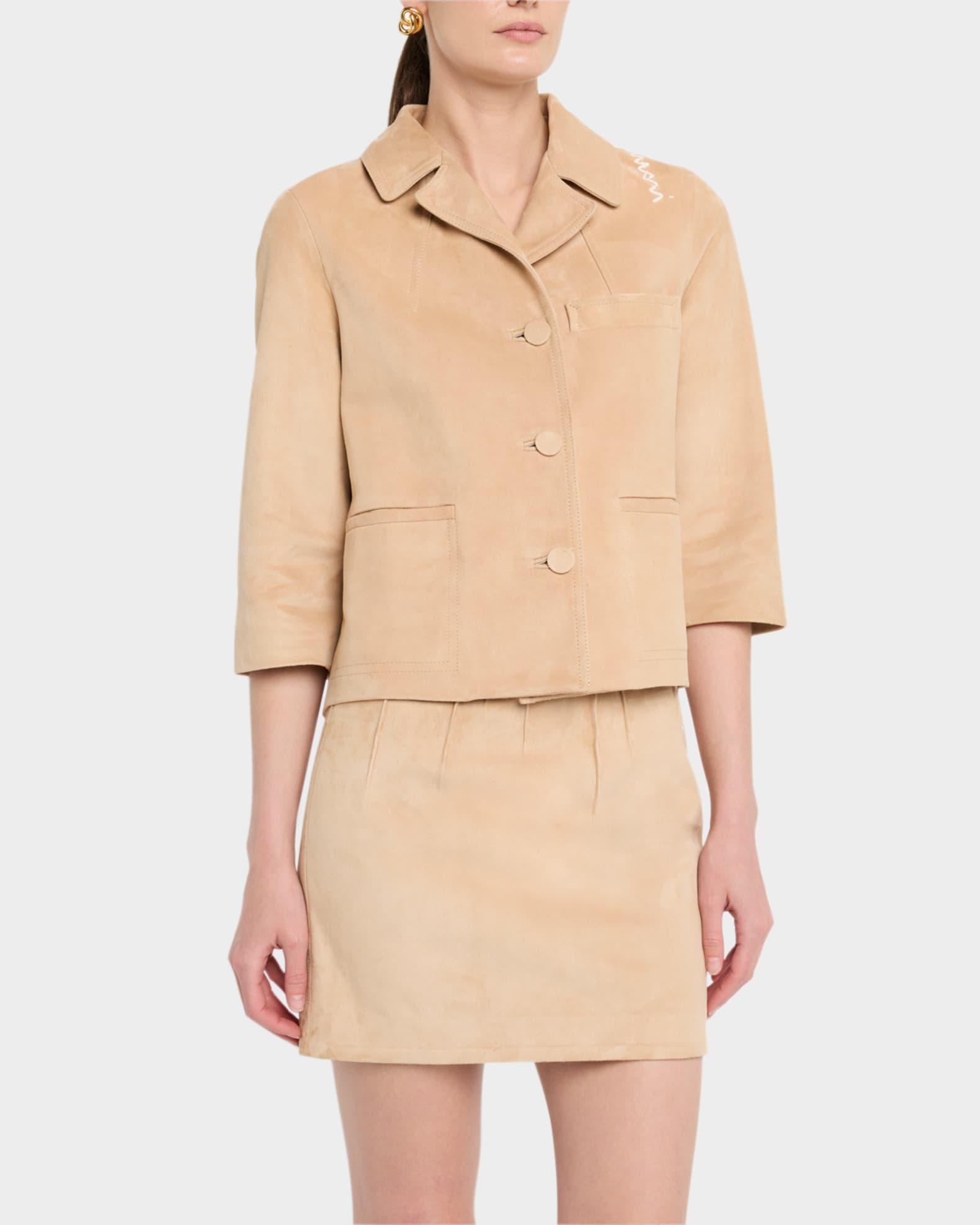 Logo-Embroidered Suede Jacket Product Image