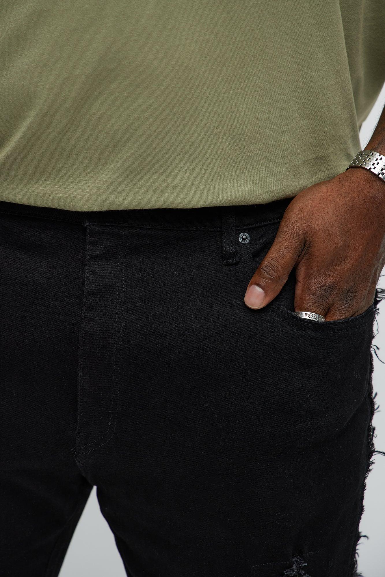 Cover Me Camo Ripped Stacked Skinny Flare Jeans - Black Product Image