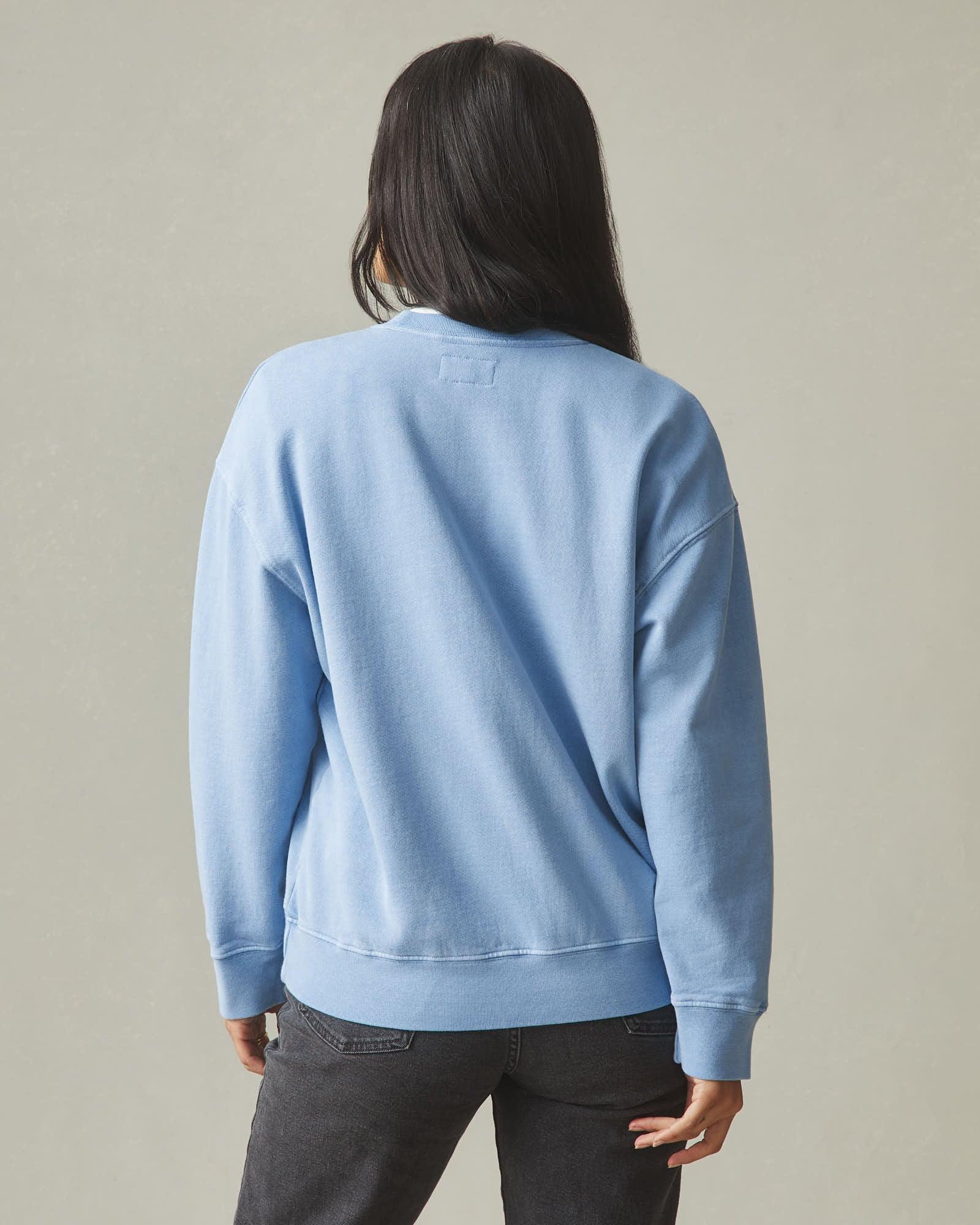 Women's Vintage Wash Relaxed French Terry Crew - Fountain Female Product Image
