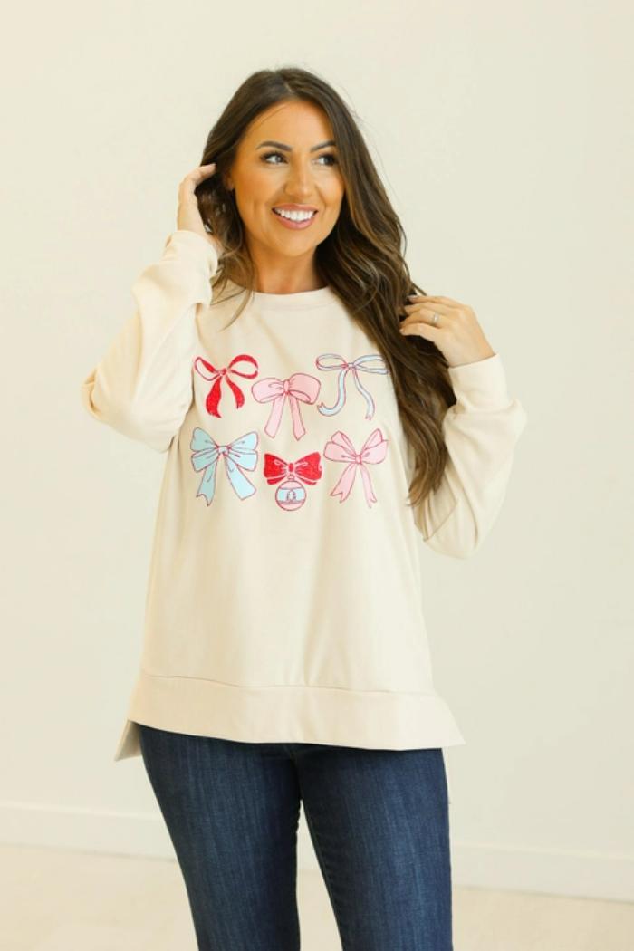 Bows Graphic Micro-Fleece Sweatshirt Product Image