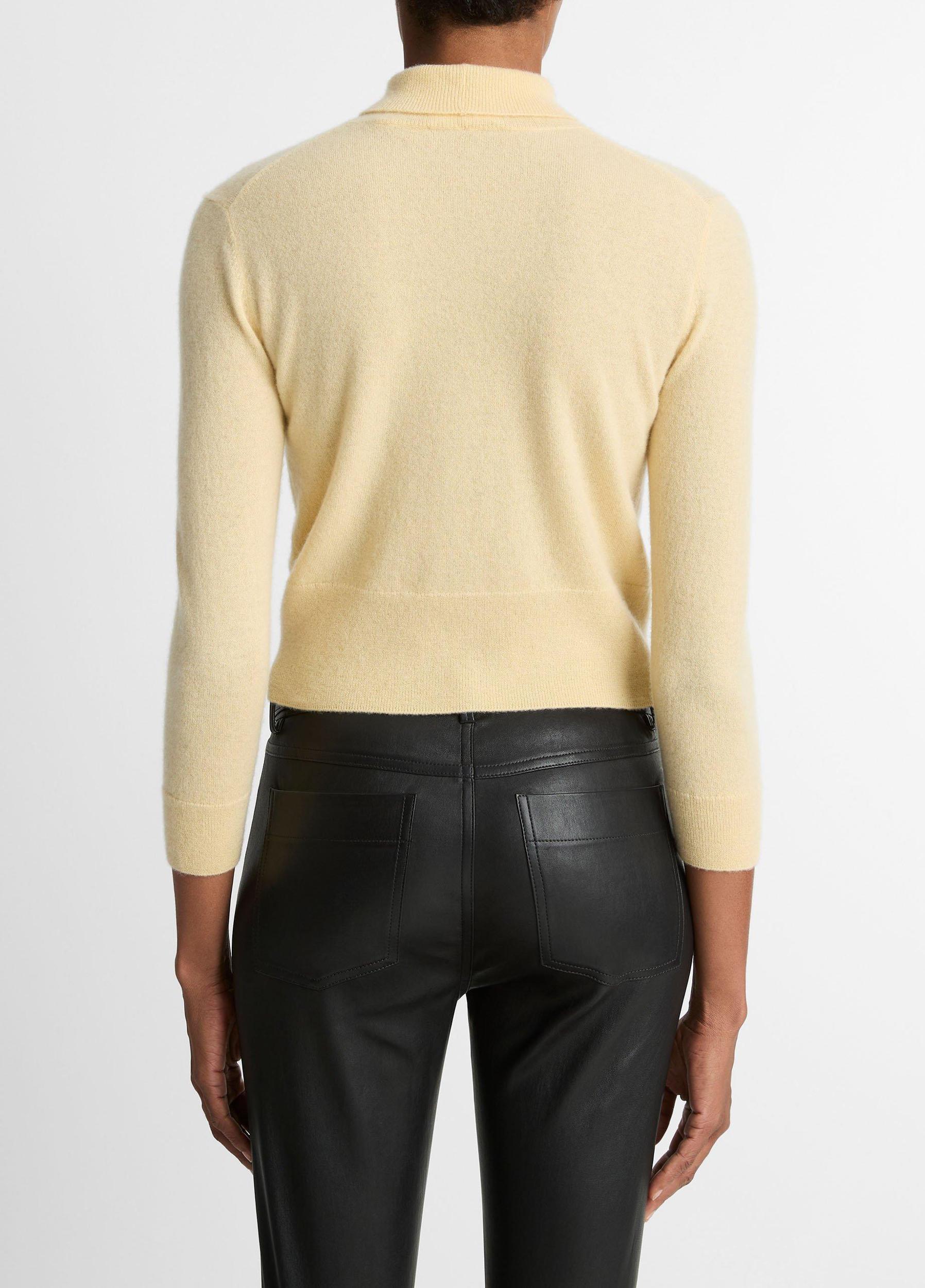 Cashmere-Silk Three-Quarter-Sleeve Mock-Neck Sweater Product Image