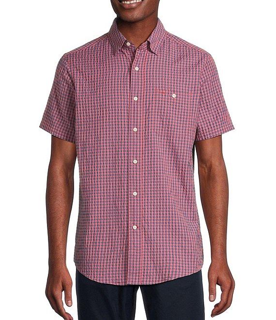 Cremieux Blue Label Performance Stretch Gingham Seersucker Short Sleeve Woven Shirt Product Image