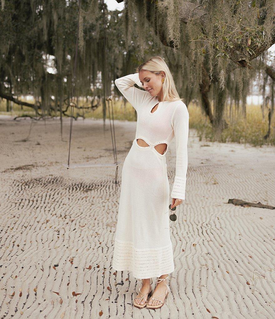 Antonio Melani x Style by Simkins Emily Long Sleeved Crochet Maxi Dress Swim Cover-Up Product Image