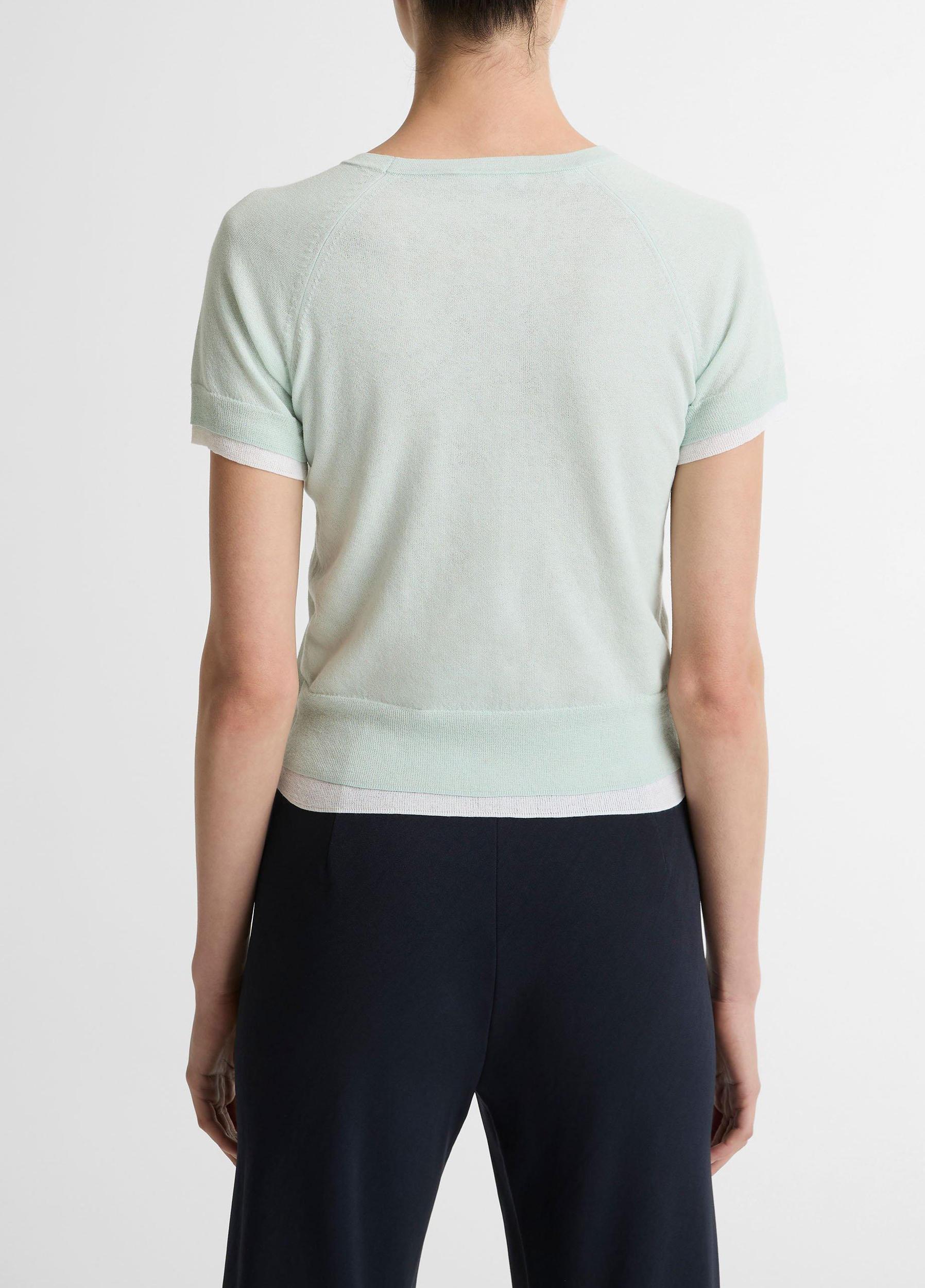 Italian Cotton-Blend Double-Layer Raglan-Sleeve Sweater Product Image