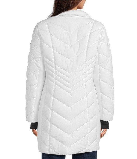 MICHAEL Michael Kors Quilted Faux Fur Trim Stand Collar Hooded Zip Front Puffer Jacket Product Image