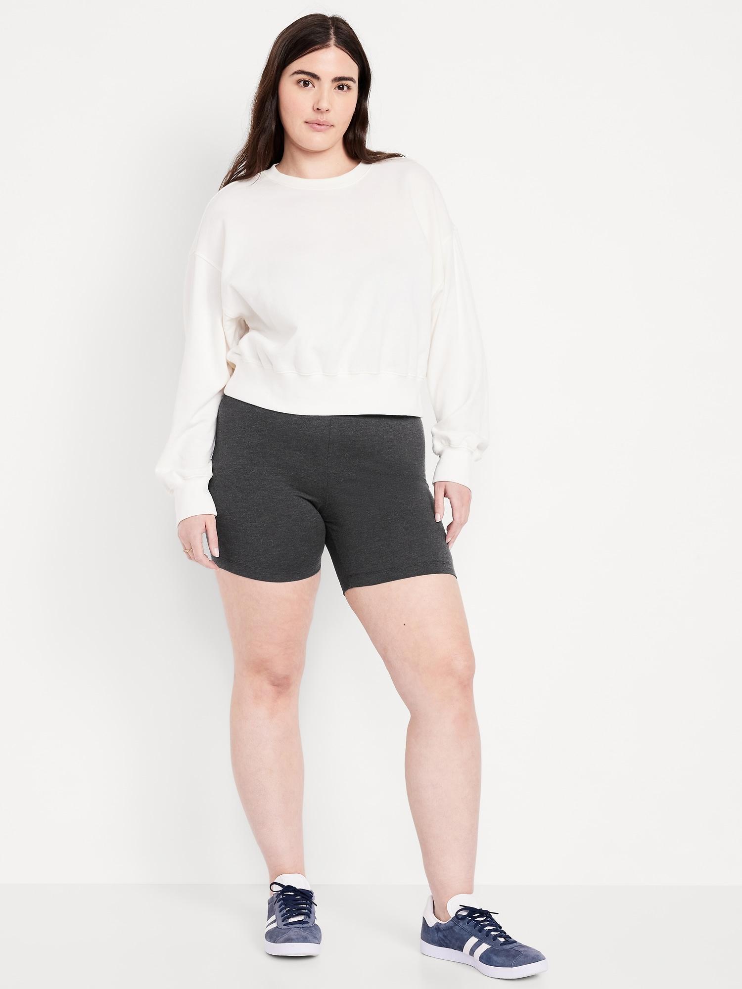 High-Waisted Jersey Biker Shorts -- 6-inch inseam Product Image