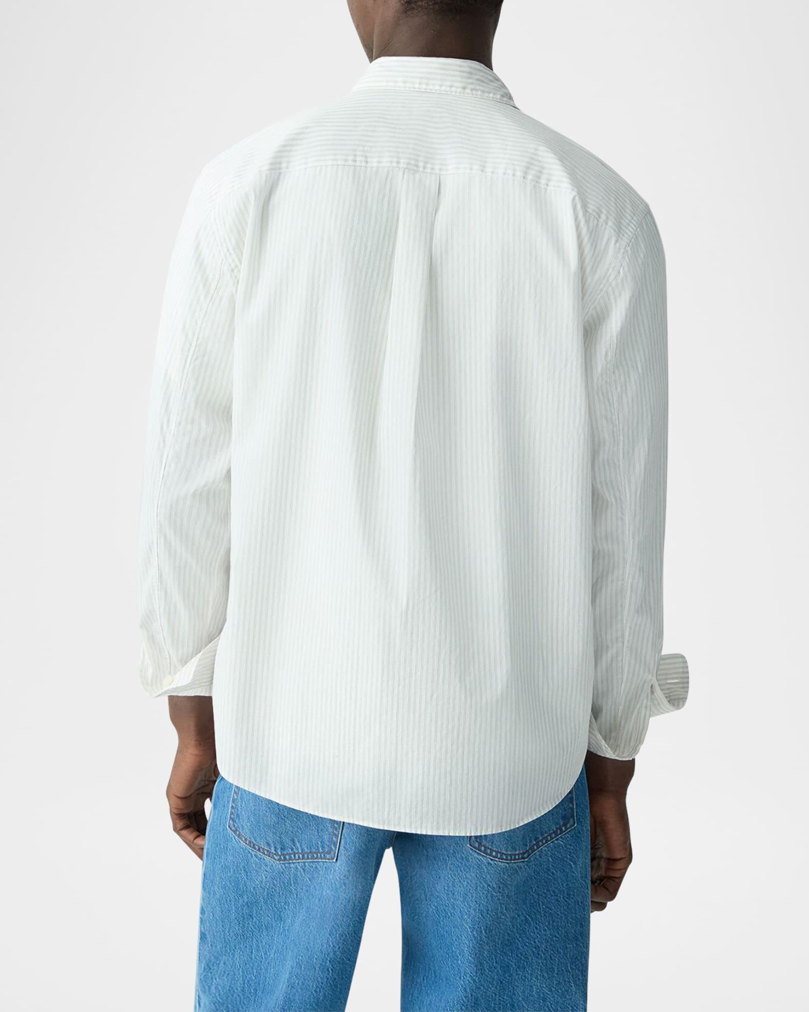 Mens Weekend Striped Cotton Poplin Button-Front Shirt Product Image