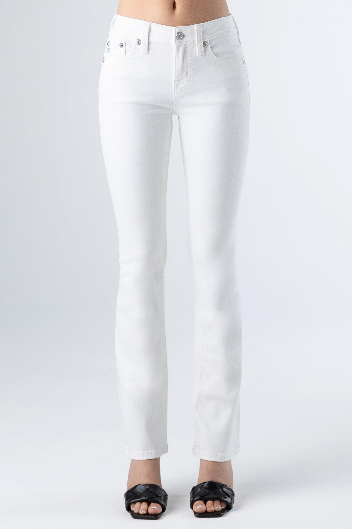 White Crossed Lines Denim Product Image