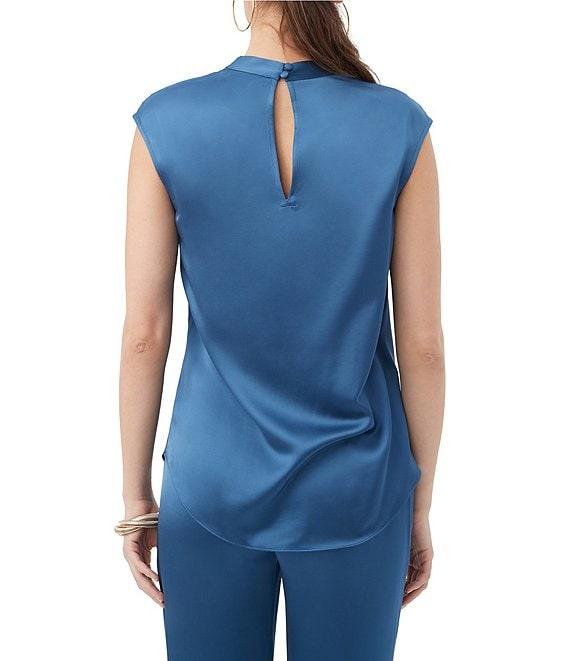 Trina Turk Mikan Satin Cowl Neck Cap Sleeve Top Product Image