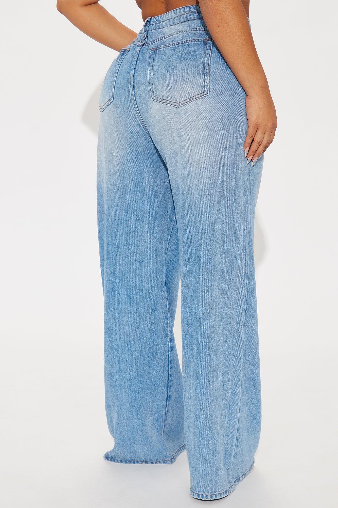 Beachfront Drapey Wide Leg Jeans - Vintage Wash Female Product Image