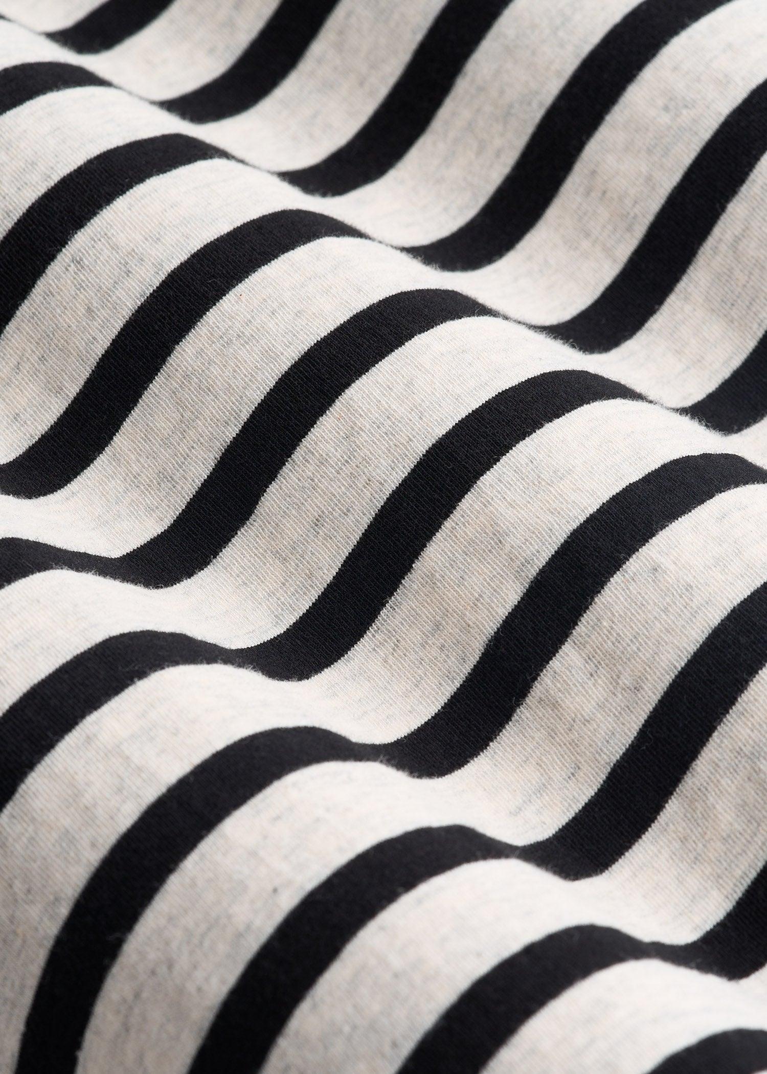 Long Sleeve Striped Tee for Tall Men in Beige Heather and Black Stripe Male Product Image