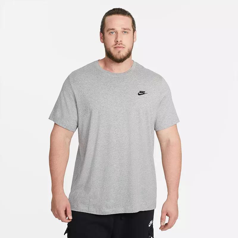 Nike Mens Nike NSW Club Short Sleeve T-Shirt - Mens Dark Grey Heather/Black Product Image