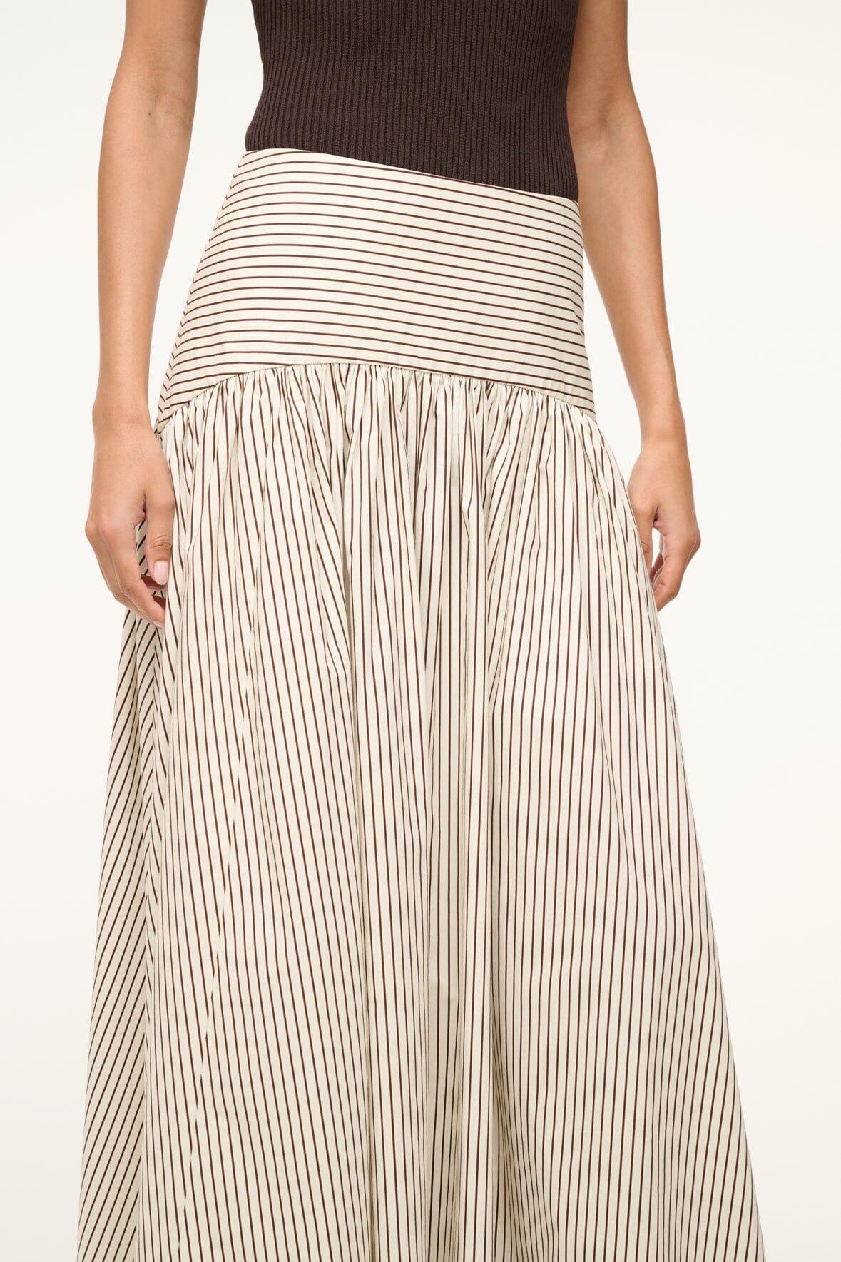 PROCIDA SKIRT | IVORY DARK OAK MICRO STRIPE Product Image