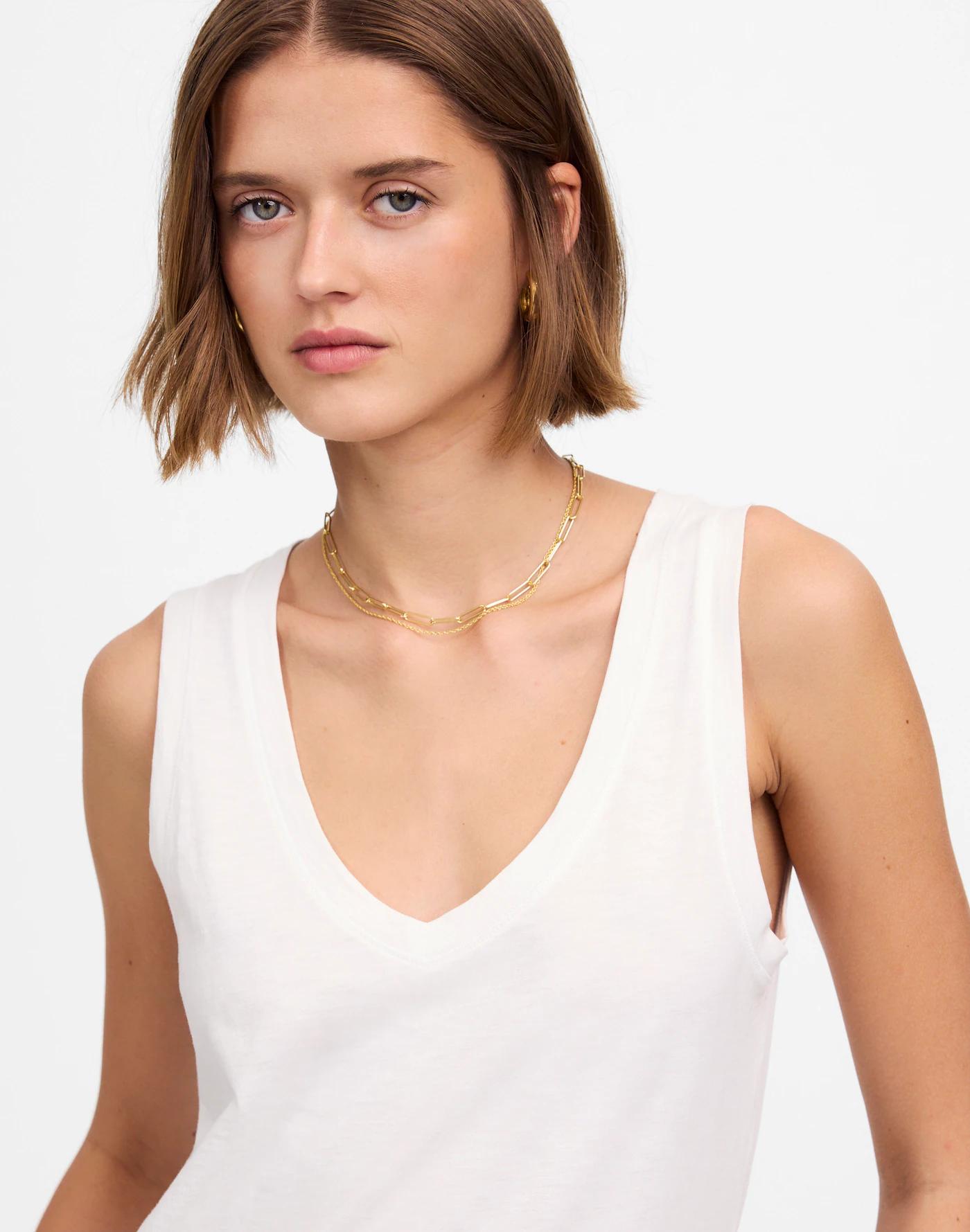 Slub Relaxed V-Neck Tank Product Image