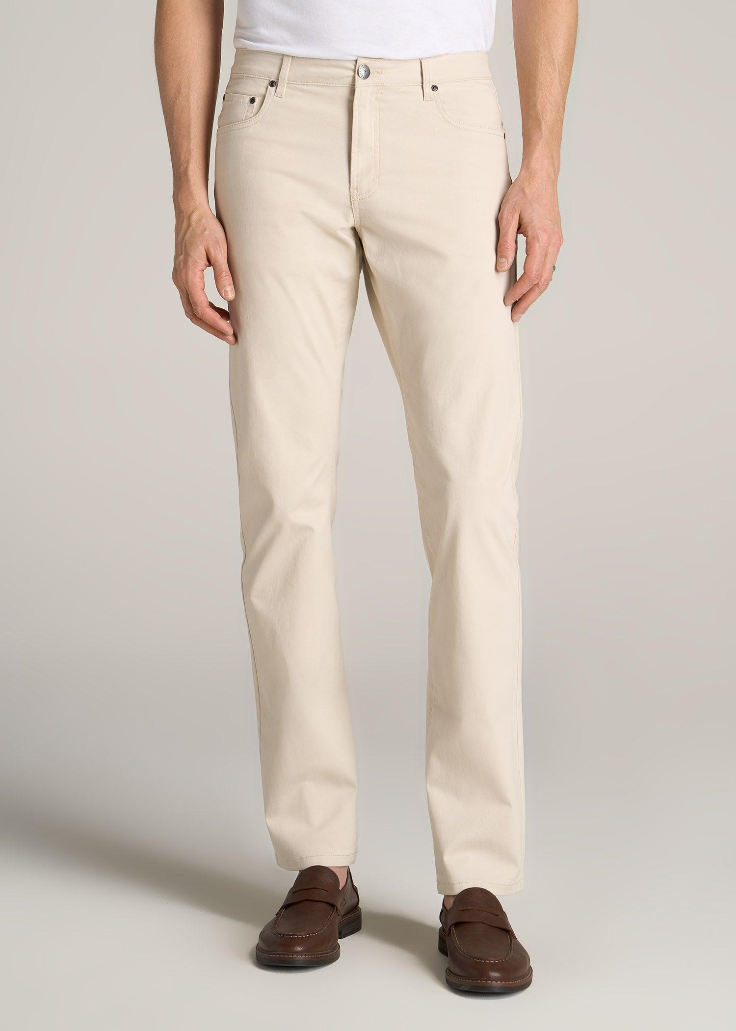 Carman TAPERED Fit Five Pocket Pants for Tall Men in Pebble Grey Male Product Image