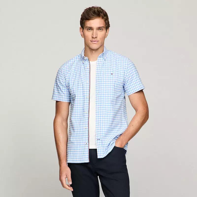 Mens Tommy Hilfiger Stretch Short Sleeve Oxford Button-Down Shirt Product Image