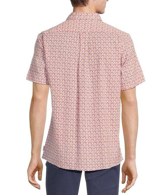Rowm Short Sleeve Seersucker Geo Print Shirt Product Image