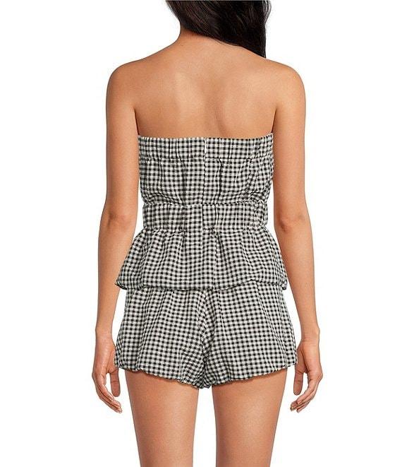Gianni Bini Elle Gingham Mid Rise Coordinating Bloomer Shorts Product Image