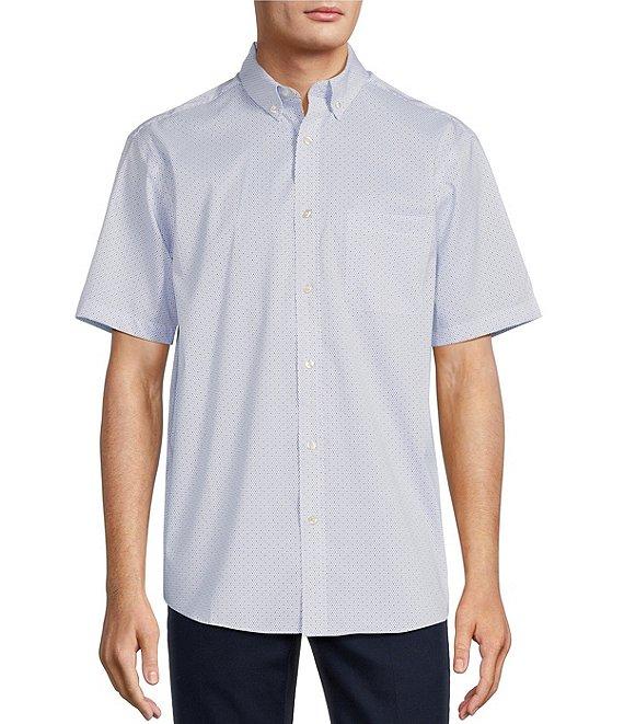 Roundtree & Yorke TravelSmart Easy Care Short Sleeve Diamond Print Sport Shirt Product Image