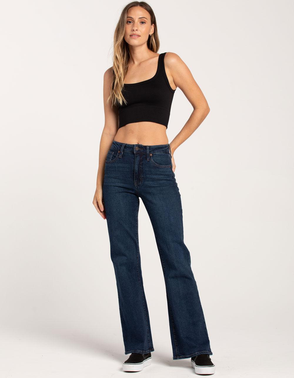 FULL TILT Seamless Chevron Womens Crop Tank Top - BLACK Product Image