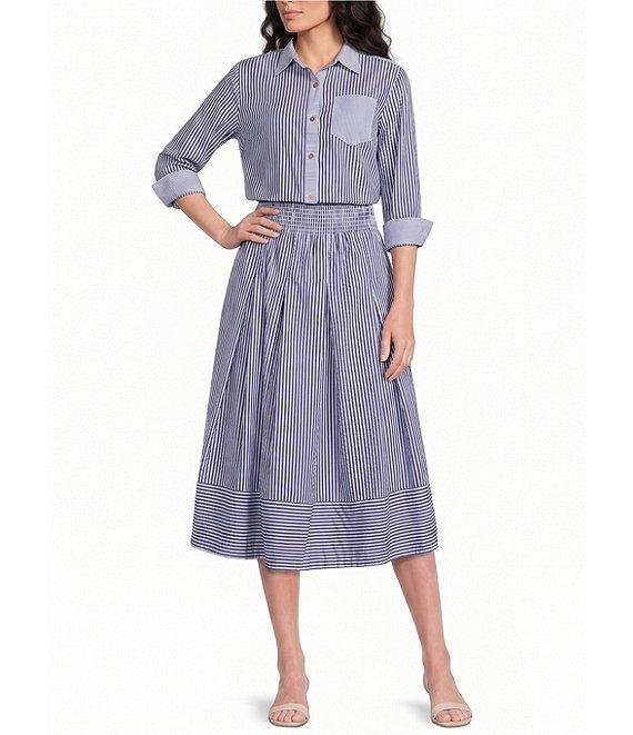 Buru Smocked Waist Midi Skirt Product Image