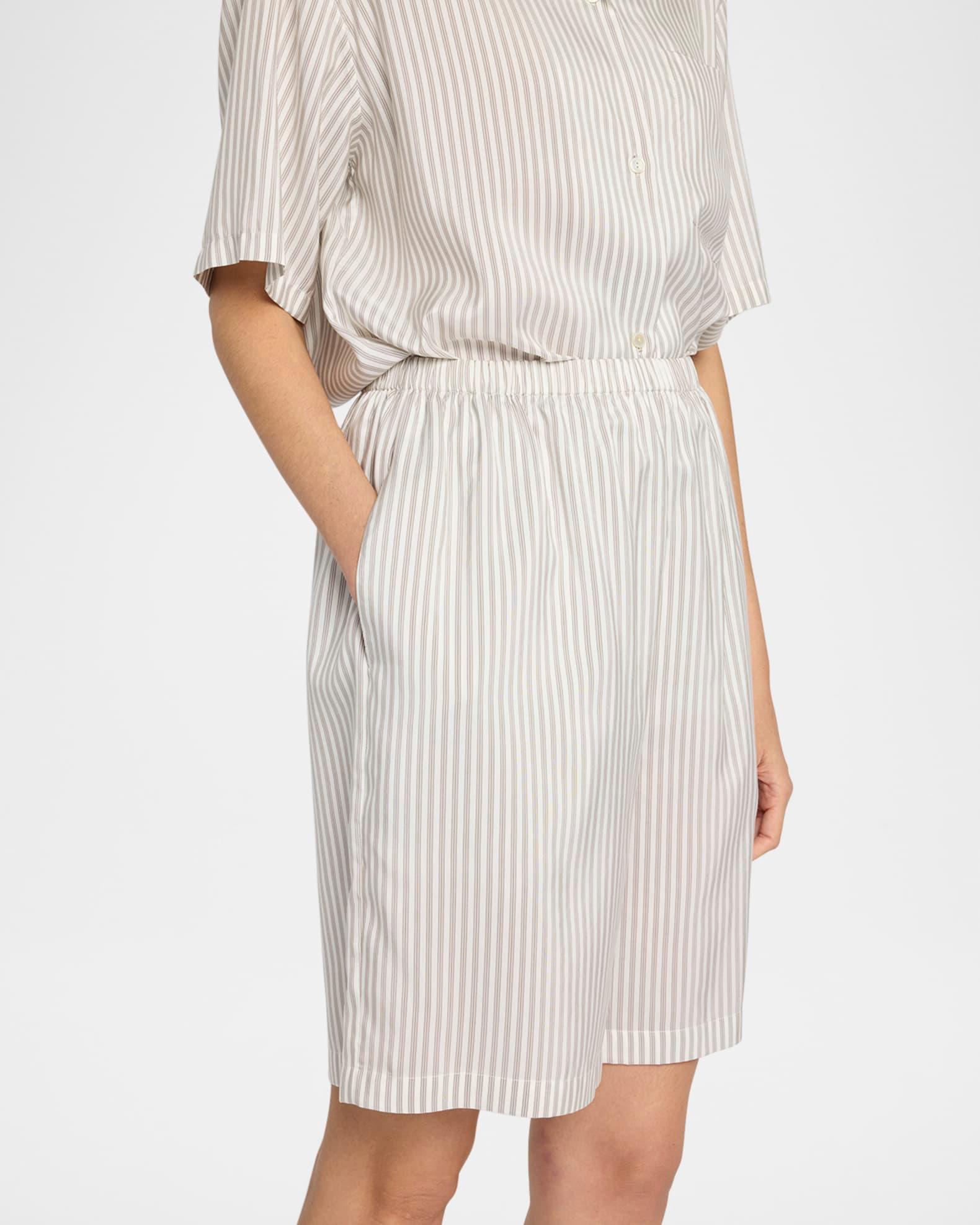 Zinnia Striped Silk Pajama Shorts Product Image