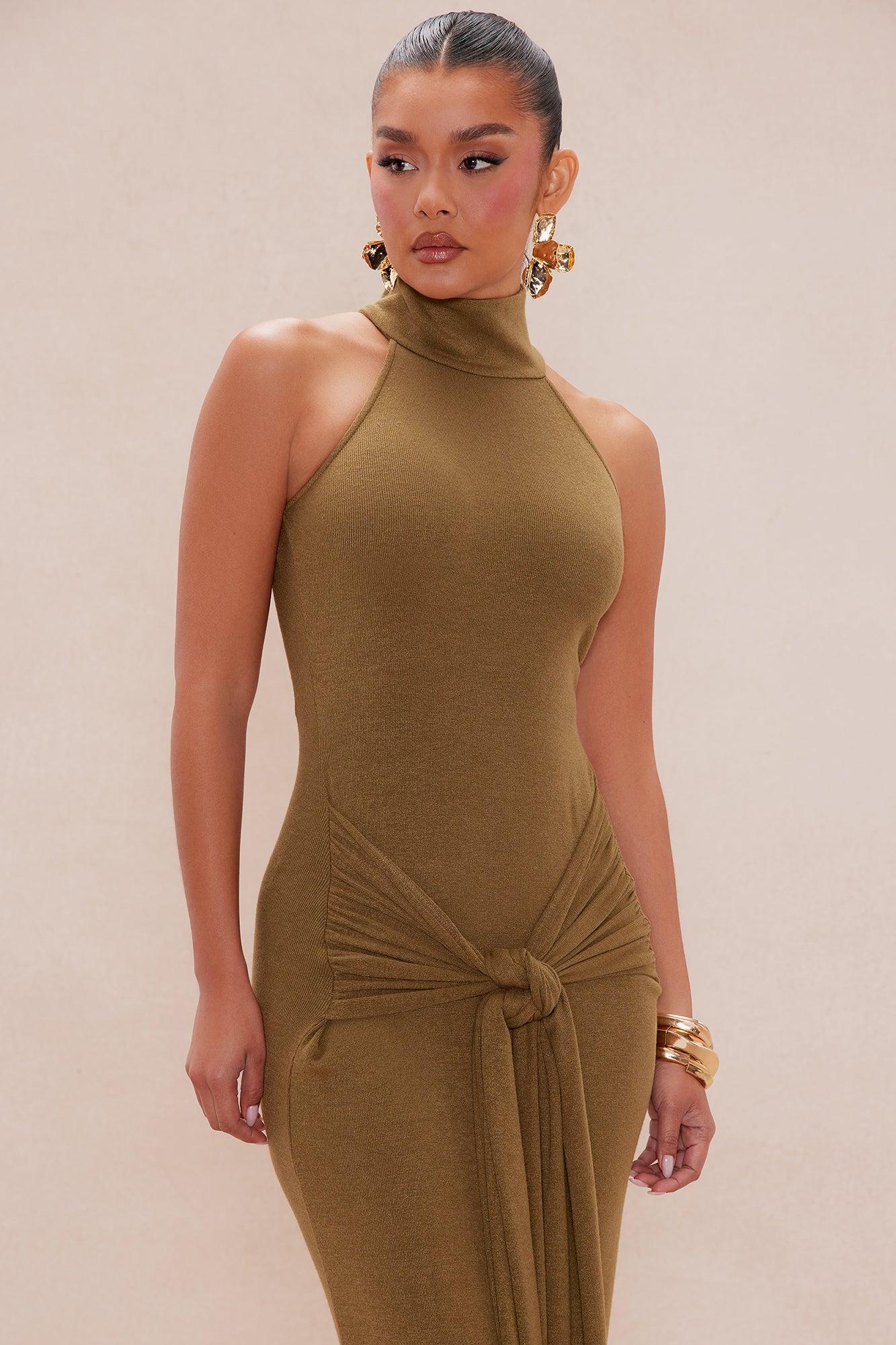 Miko Sweater Maxi Dress - Olive Product Image