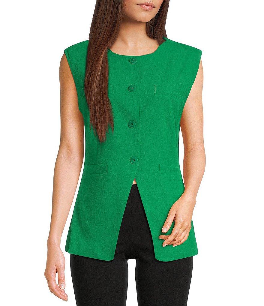 Takara Button Front Split Hem Vest Product Image