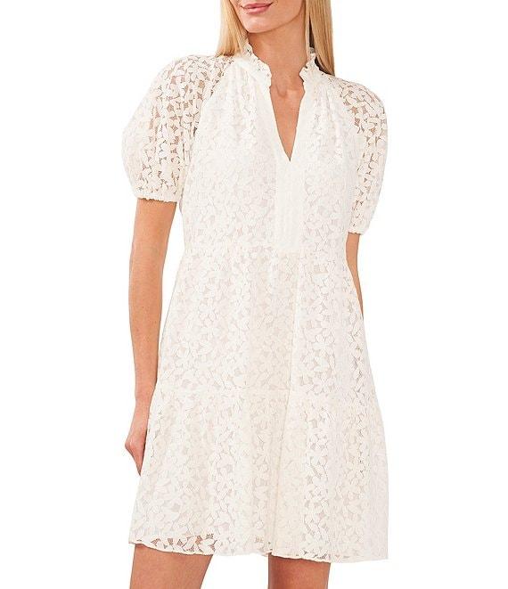 CeCe V Neck Baby Doll Lace Dress Product Image
