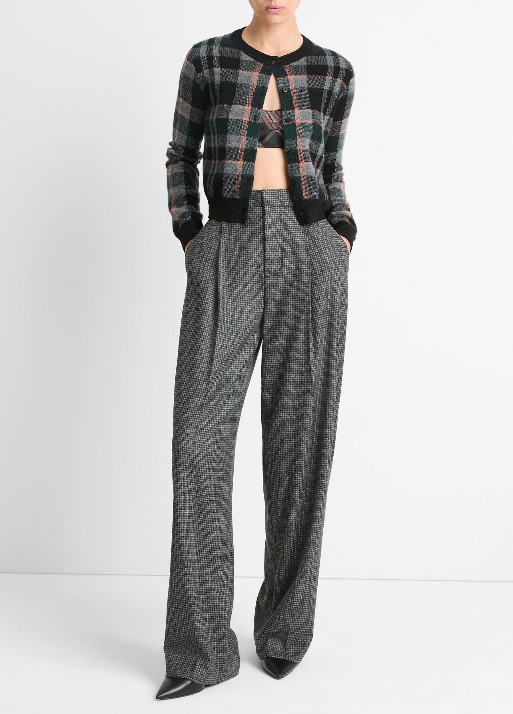 Plaid Silk Shrunken Camisole Product Image