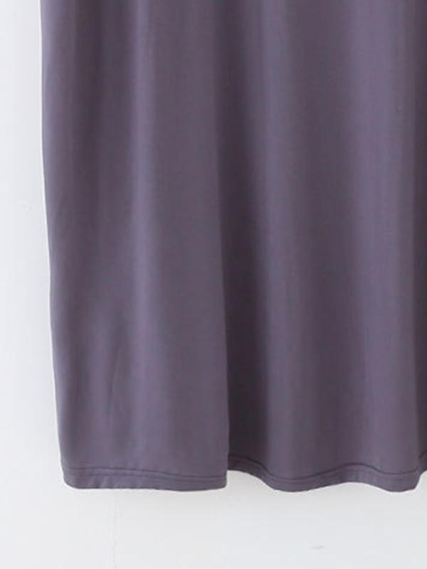 High Waisted Loose Solid Color Split-Joint Round-Neck Pajama Dress Product Image
