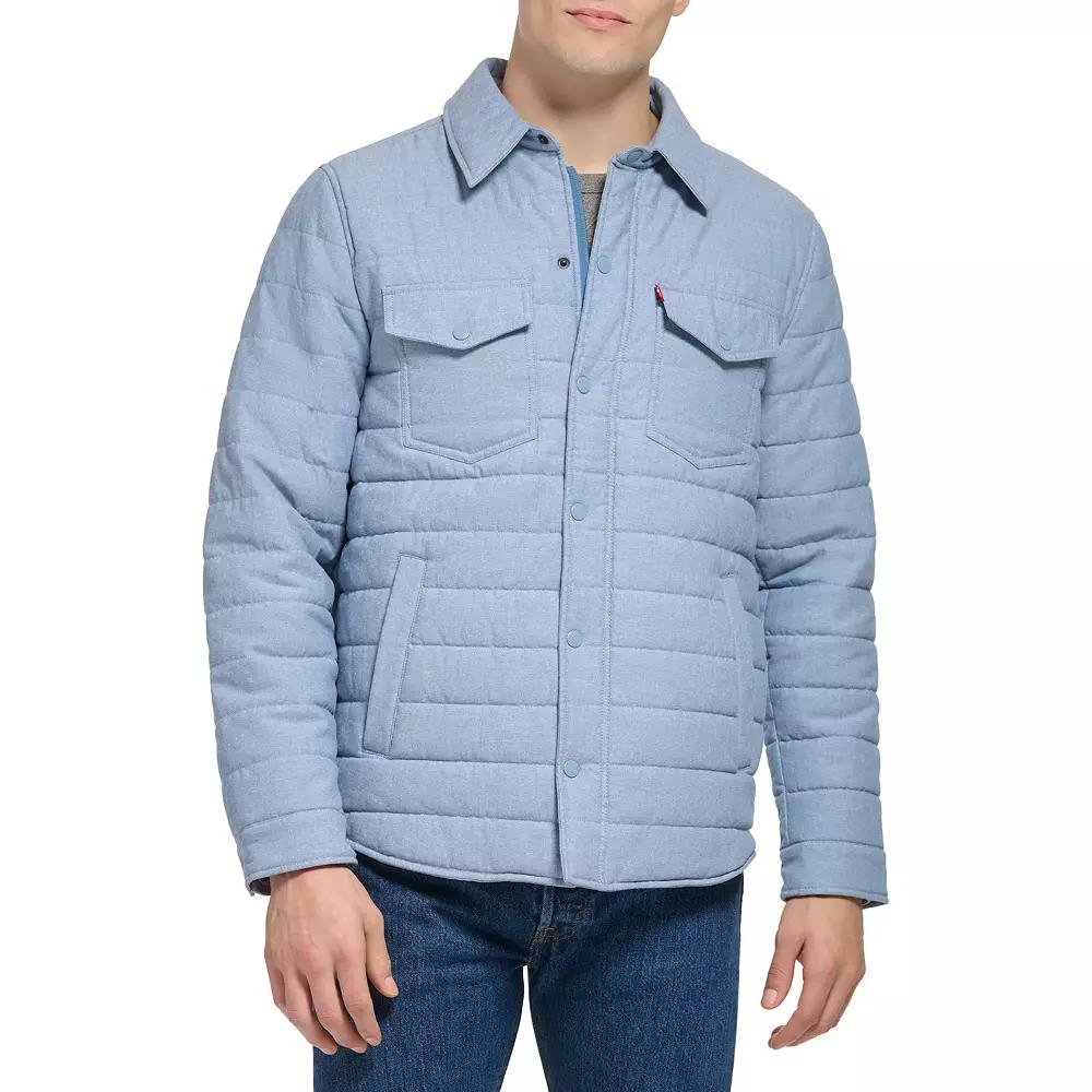 Men's Levi's® Quilted Shacket, Size: Medium, Chambray Blue Product Image