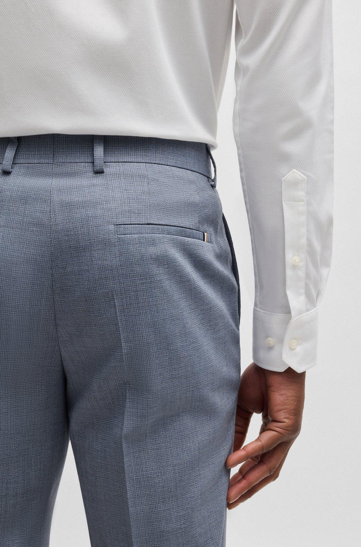 Formal trousers in a patterned virgin-wool blend Product Image