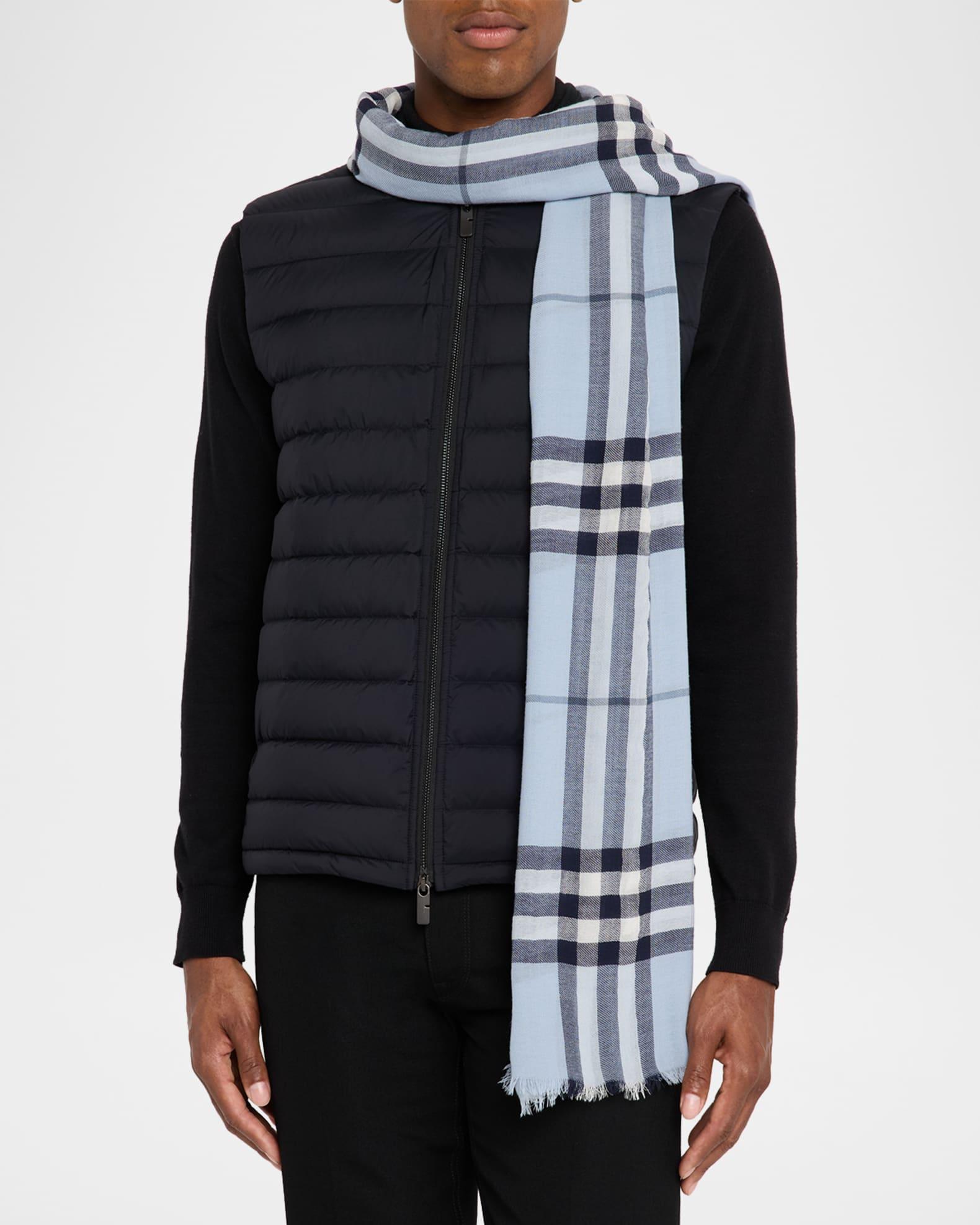 Men's Giant Check Lightweight Wool Scarf Product Image