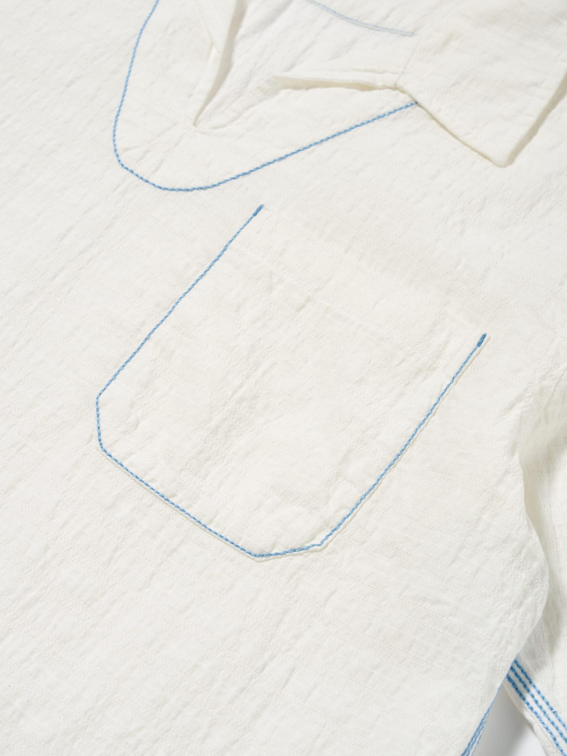 Universal Works Overhead Shirt in Ecru Dolly Stripe Product Image