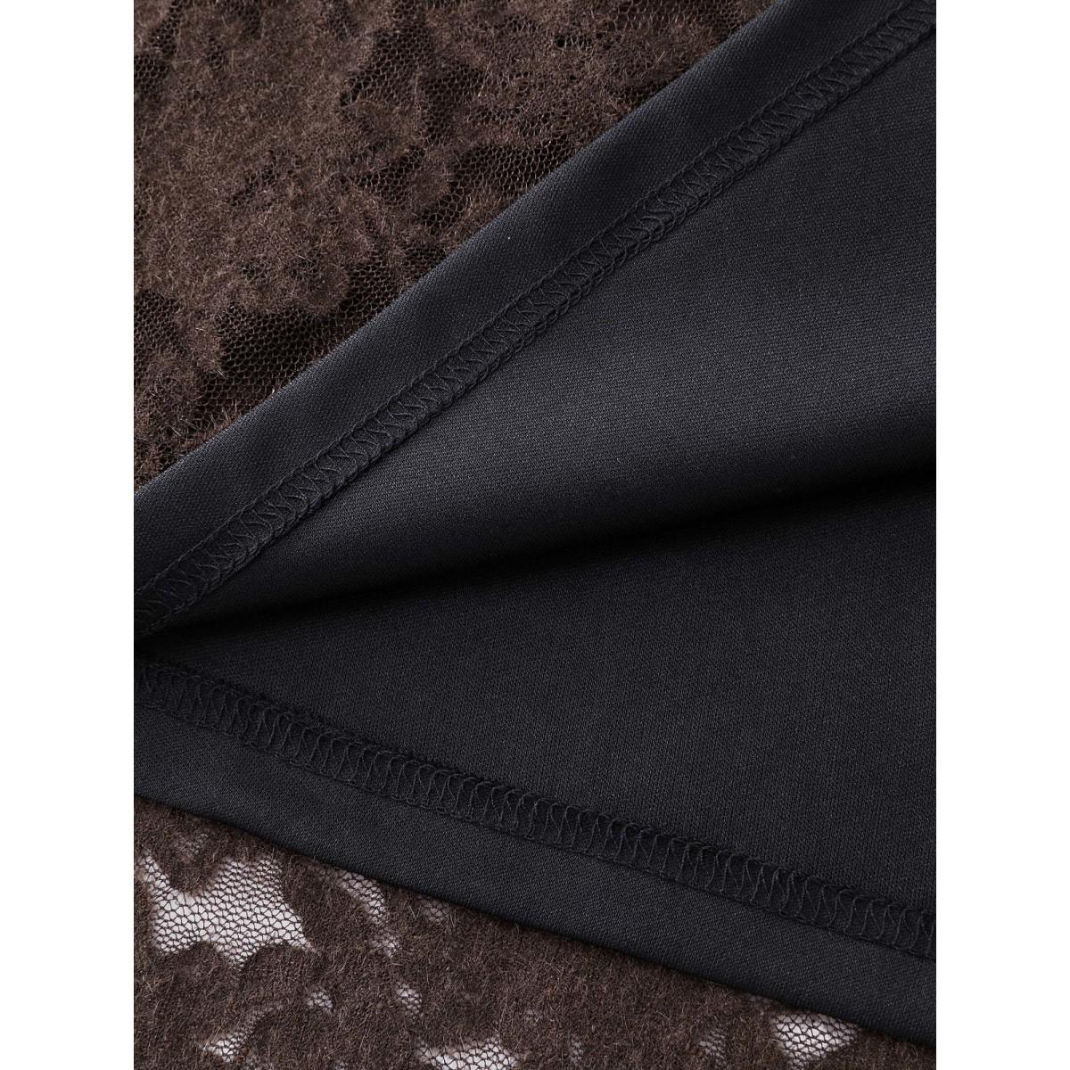 Plus Size Lace Textured Adjustable Straps Maxi Dress DarkBrown Women Leisure Texture Non Sleeveless Curvy BloomChic 18-20/2X Product Image